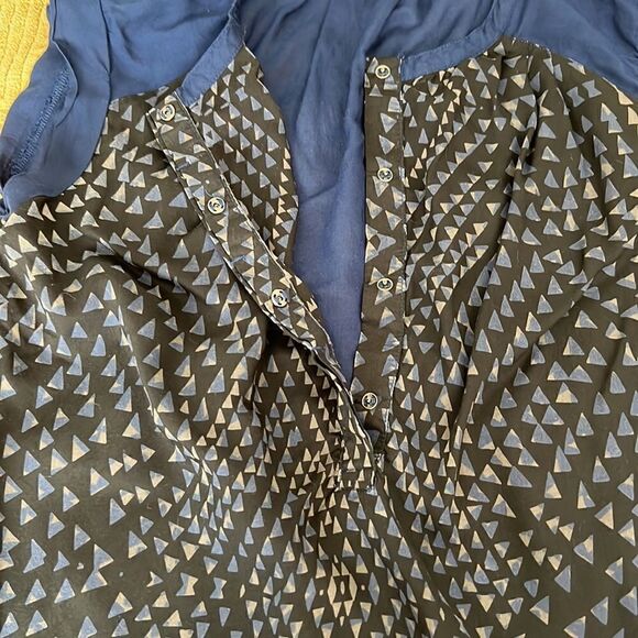 Converse one star sleeveless blue black & white print front solid blue back GUC - Picture 5 of 9